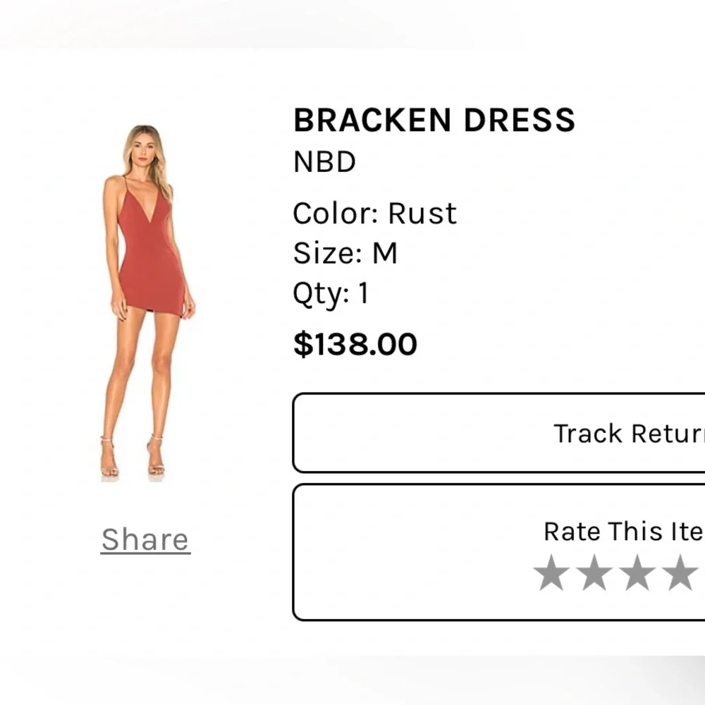 NBD Rust Mini Dress - Picture 3 of 3